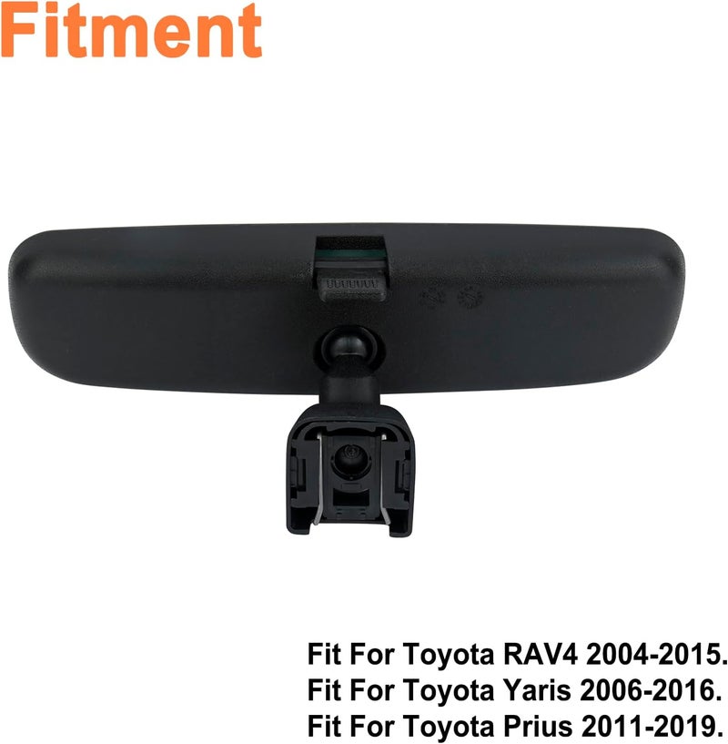 YOUYIEN مرآة الرؤية الخلفية الداخلية (قطعة واحدة). مناسبة لتويوتا RAV4 2004-2015، تويوتا ياريس 2006-2016، تويوتا بريوس 2011-2019. تستبدل رقم القطعة 87810-52041. - Image 3