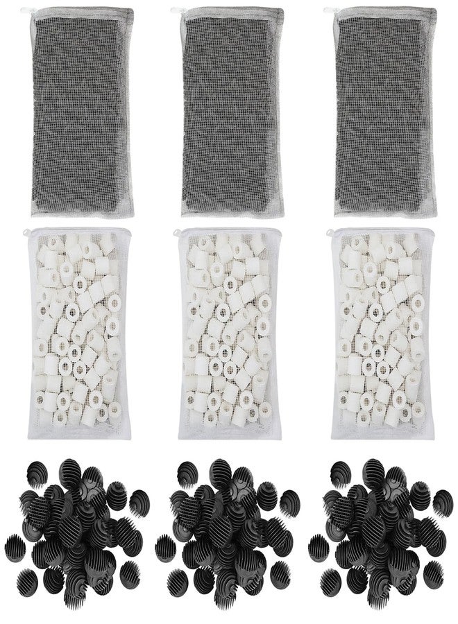 Flexzion Aquarium Canister Filter Media Set, Bio Balls, Rings & Carbon - Image 1