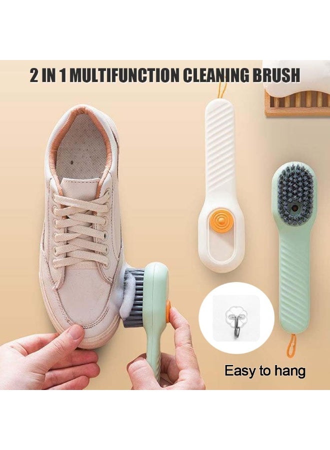 عام فرشاة أحذية متعددة الوظائف، قطعتان مع فرشاة تنظيف ناعمة وصندوق سائل وخطاطيف، أدوات تنظيف للمنزل والمطبخ. - Image 2