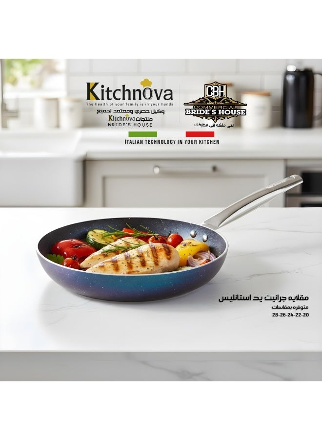 Kitchennova frying pan with stainless steel handle 28 cm, ocean color