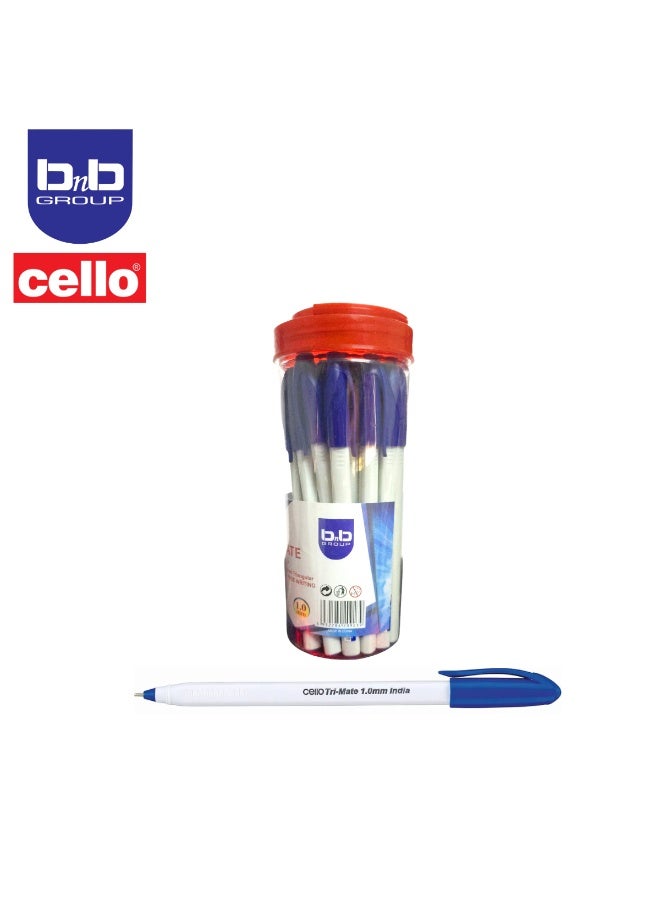 تشيلو قلم حبر جاف سيلو تريميت 1.0 مم، عبوة من 25 قلمًا، أزرق-SA - Image 2