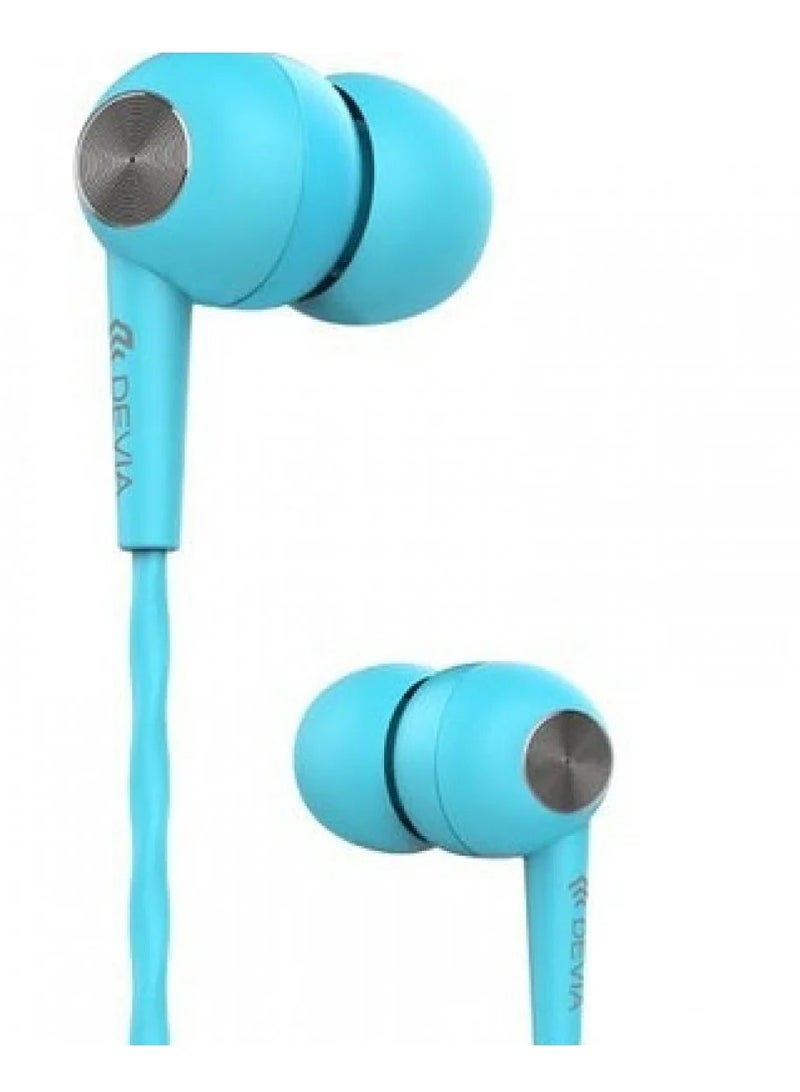 Devia wired headphones, blue color - Image 1