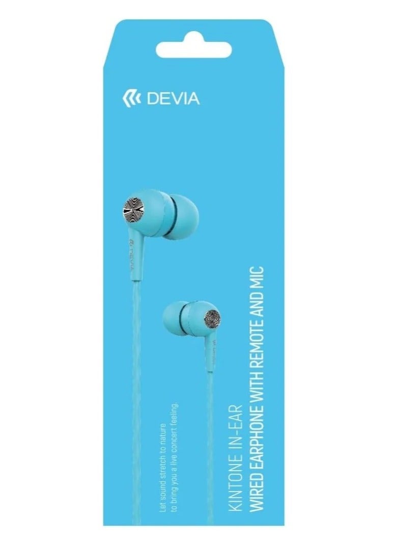 Devia wired headphones, blue color - Image 3