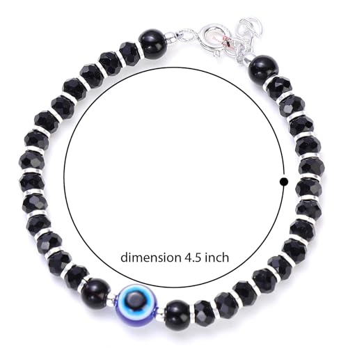 DHRUVS COLLECTION 925 Silver Evil Eye Nazariya Black & Silver Crystal Beads Bracelet for Baby Boys & Baby Girls (Length - 4.5 Inch, Suitable for 6 Months to 18 Months) - Image 5