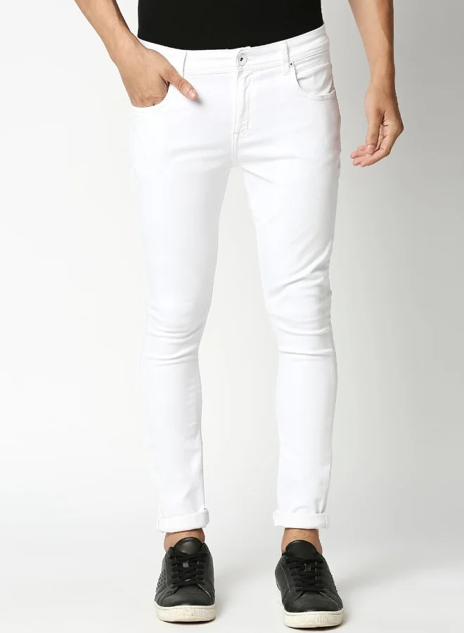 HIGH STAR Men White Slim Fit Stretchable Jeans