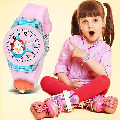SWADESI STUFF Cute Cartoon Multi Color Lights Rubber Strap Kid Analog Watch For Girls (Fish), Multi-Color Dial, Multi-Color Band - Image 5
