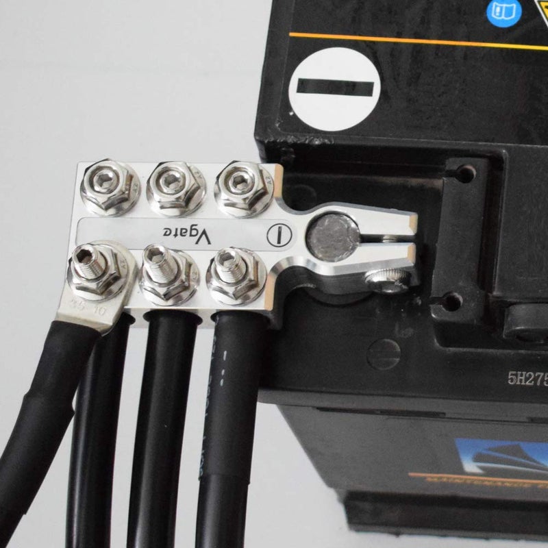 Vgate Lead Acid Battery Terminal Clamps, 8AWG up to 4/0(XL) AWG Gauge, 12-Way Connectors, Positive and Negative (+/-)(Pair) for SAE/DIN/EN Tapered Top Post - Image 5