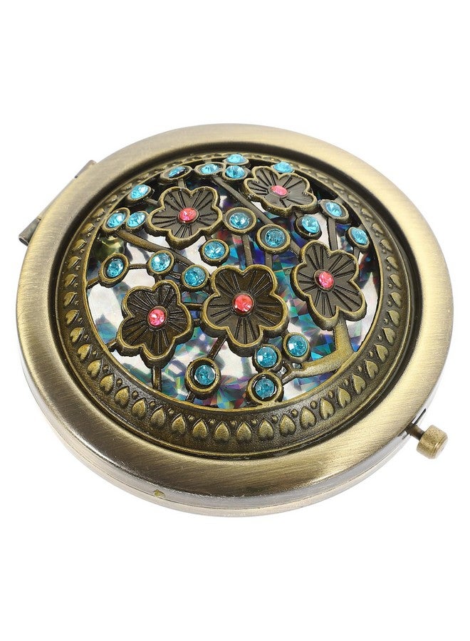 Tinksky Folding Pocket Mirror Round Compact Mirror Double-sided Makeup Mirror (Random Style) - Image 1