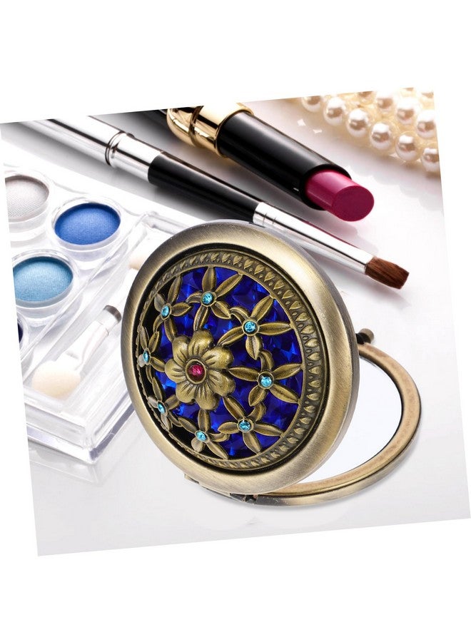 Tinksky Folding Pocket Mirror Round Compact Mirror Double-sided Makeup Mirror (Random Style) - Image 5