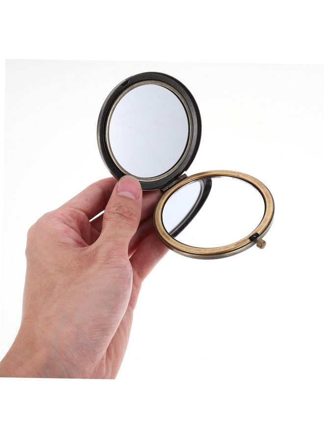 Tinksky Folding Pocket Mirror Round Compact Mirror Double-sided Makeup Mirror (Random Style) - Image 2