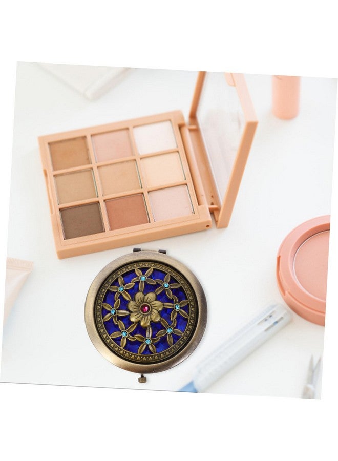 Tinksky Folding Pocket Mirror Round Compact Mirror Double-sided Makeup Mirror (Random Style) - Image 4