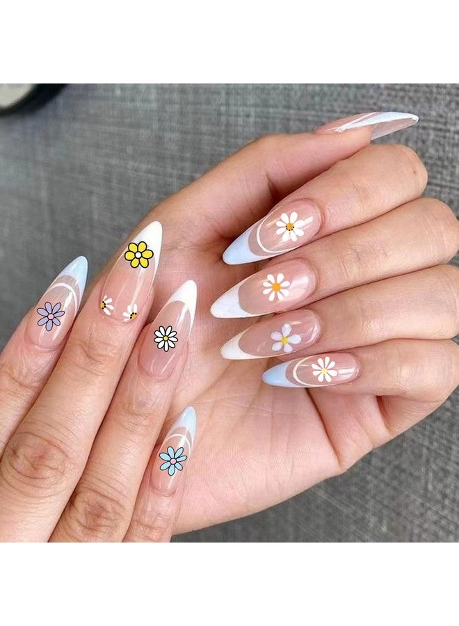 winthrop 6 Sheets Daisy Nail Art Stickers Charming Flower Chrysanthemum 3D Trendy Design Selfadhesive Spring Nail Art Decals Diy Manicure Decoration Supplies Accessories For Women Girls - Image 5