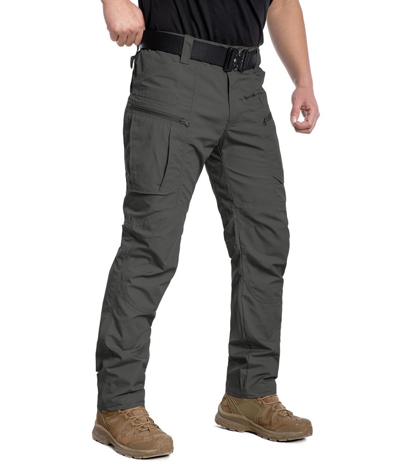 CARWORNIC Mens Ripstop Tactical Pants Water Resistant Cargo Work Pants Lightweight Breathable Outdoor Hiking Pants for EDC Military Combat Security Construction Trekking with 8 Pockets Dark Grey - Image 2