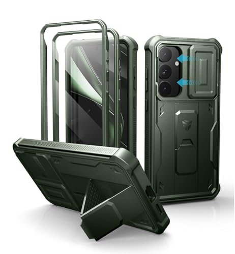 Dexnor for Samsung Galaxy S25 Plus Case with Builtin Slide Camera Cover Screen Protector KickstandHeavyDuty Shockproof Rugged Case FullBody Bumper Cover for Galaxy S25 Plus2025Army Green - Image 1
