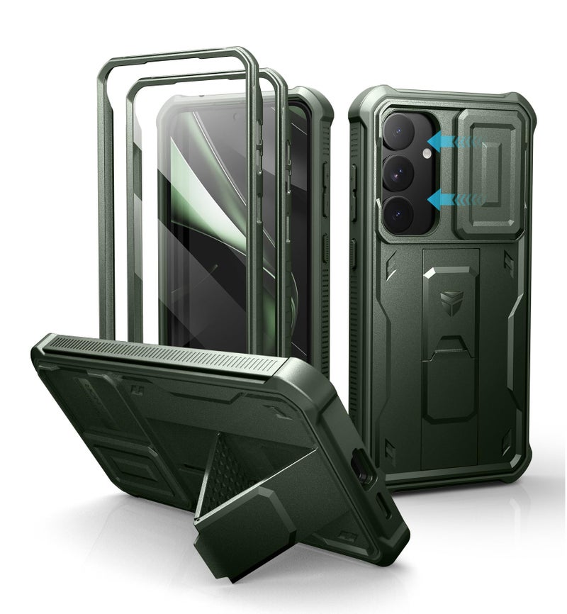 Dexnor for Samsung Galaxy S25 Plus Case with Builtin Slide Camera Cover Screen Protector KickstandHeavyDuty Shockproof Rugged Case FullBody Bumper Cover for Galaxy S25 Plus2025Army Green - Image 2