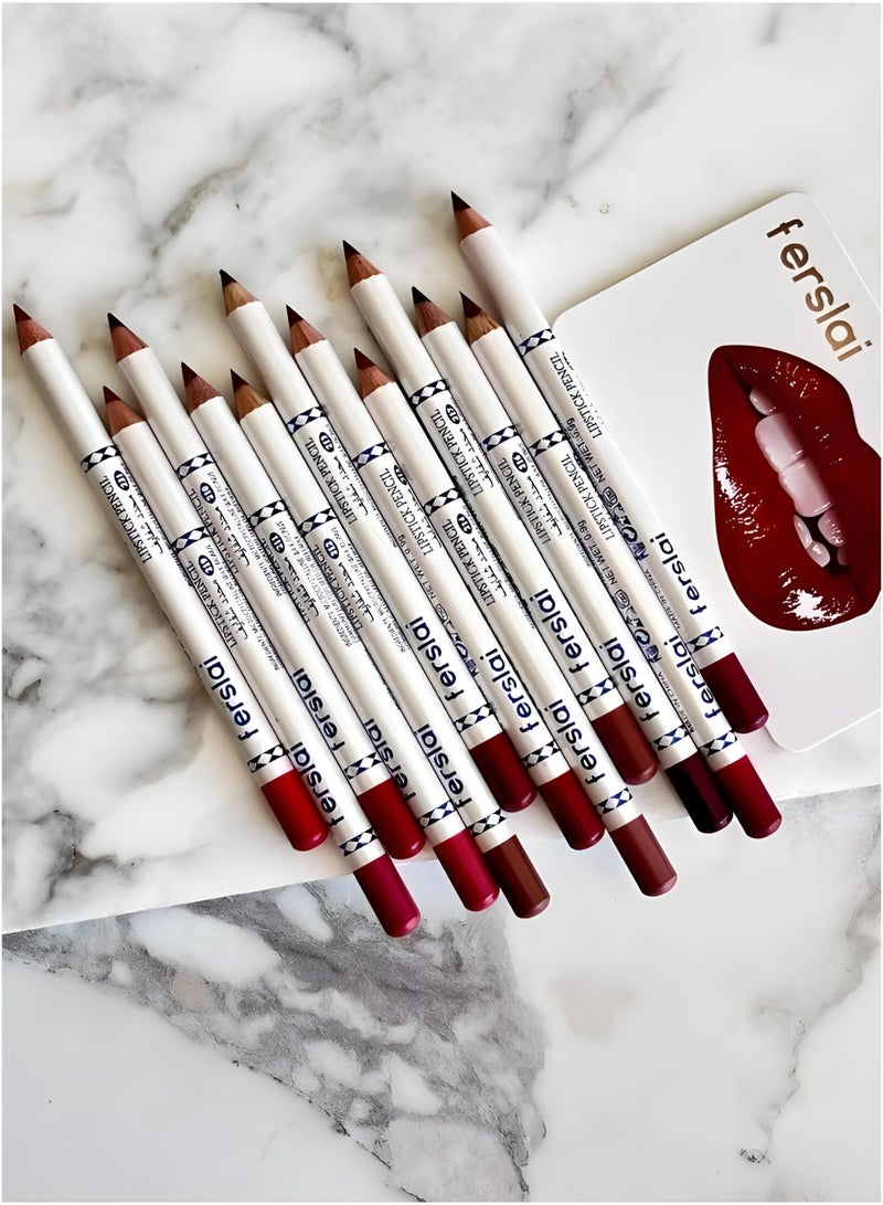 Ferslai 12-Piece Lip Liner Set Multicolour, Professional - Image 4