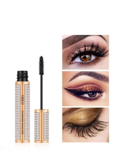 Vibely 4D Silk Fiber Lash Mascara Thicker and Longer Voluminous Eyelashes Natural Waterproof Smudge-Proof, No Clumping, No Smudging,Adds Length Depth and Glamour Effortlessly (Black)  - Image 1