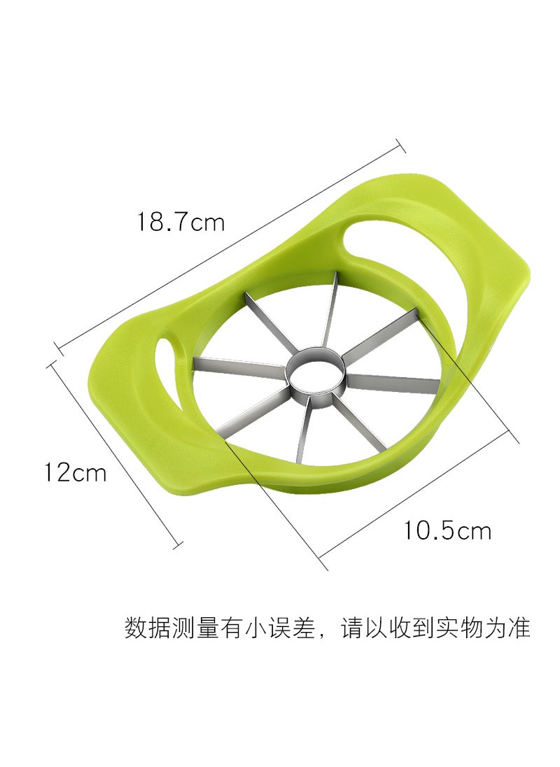 Generic - Stainless Steel Fruit Cutter New Model 12-Part Home Use Baby Food Supplement Tool For Apples And Melons Fruit Splitter Green 8 slitting - Image 1
