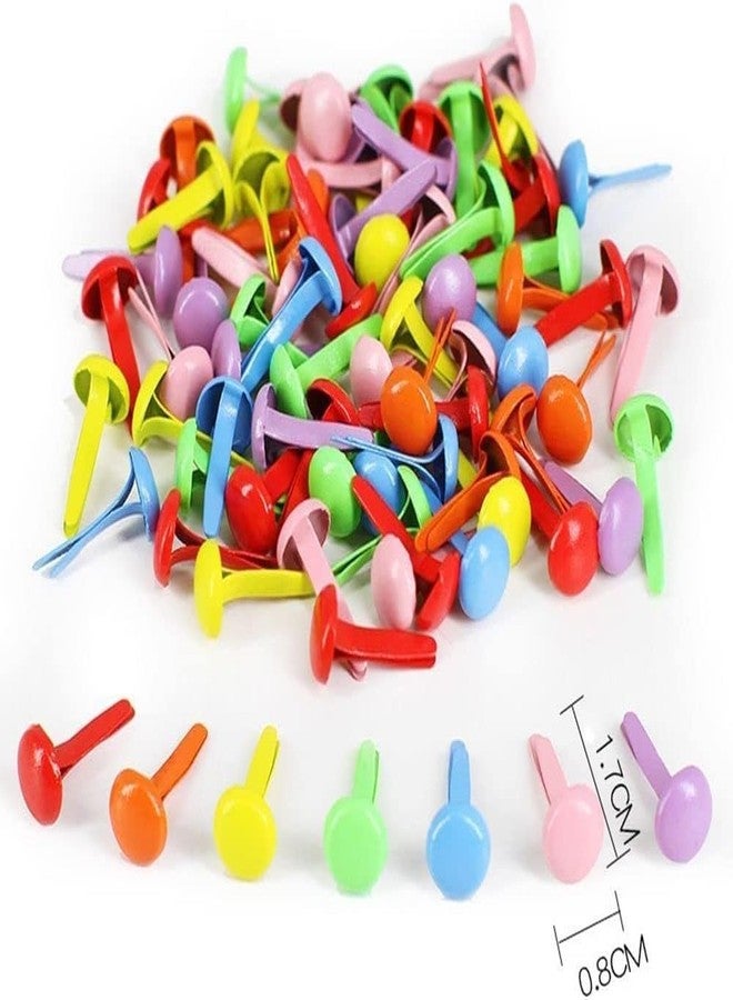 DPWOUM 100 Pcs Copper Multicolor Mini Brad Fasteners Round Paper Fasteners Brads for Paper Craft DIY Stamping Scrapbooking - Image 3