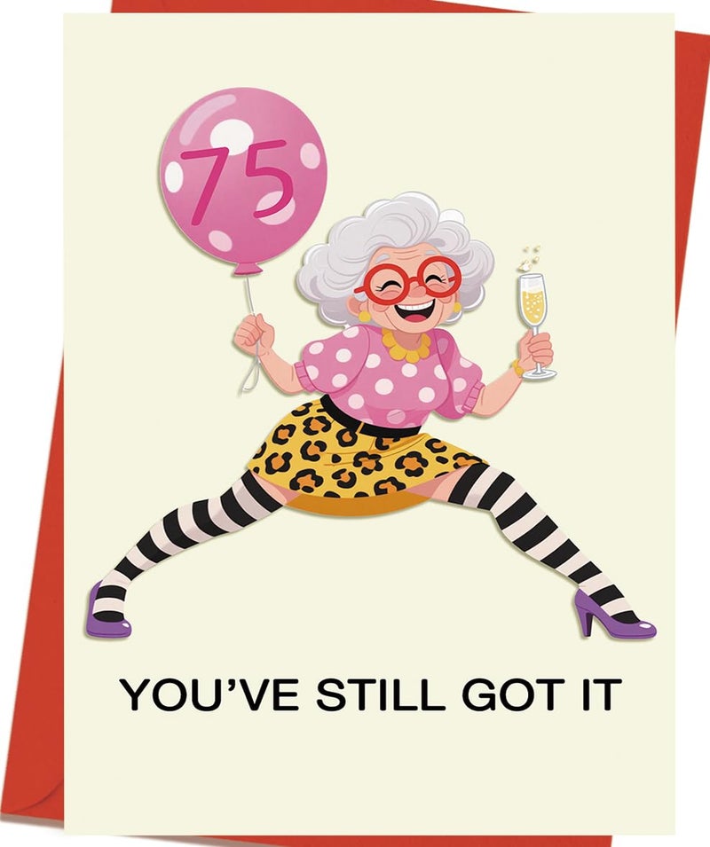 OJsensai Funny 75th Birthday Card for Women, 75 Year Old Birthday Decorations Gifts Ideas for Her Mom Wife Grandma - Image 1