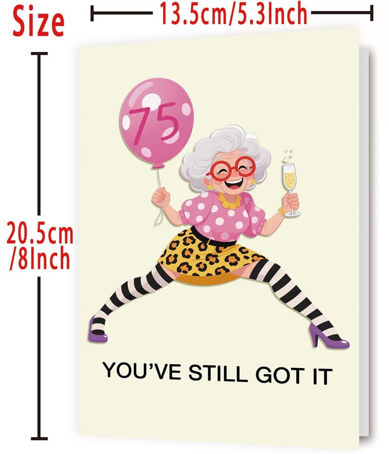 OJsensai Funny 75th Birthday Card for Women, 75 Year Old Birthday Decorations Gifts Ideas for Her Mom Wife Grandma - Image 3