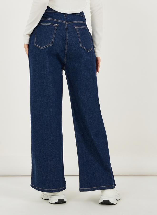 Styli High Rise Wide Leg Pintuck Jeans - Image 4
