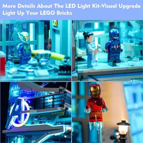 LocoLee LED Light Kit Compatible with Lego Avengers Tower 76269 DIY Creative Lighting Set Accessories Compatible with Lego 76269 Building Set Lights Only No Models - Image 5