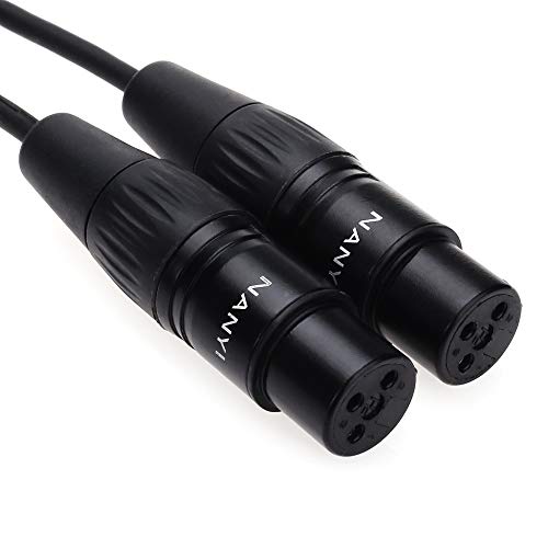 NANYI 2pcs XLR Splitter Microphone Cable - 3-Pin XLR Female to Female, 10Feet/3Meter DMX Patch Cords with Oxygen-Free Copper - Image 1