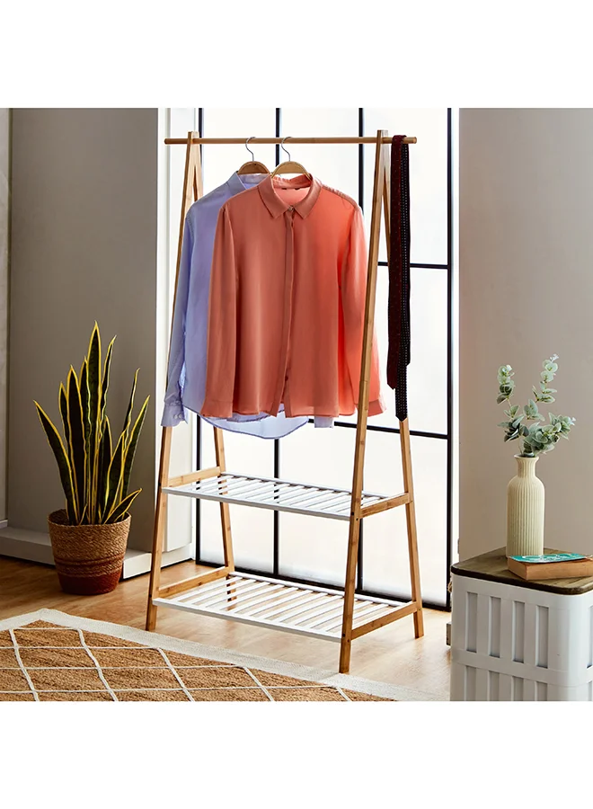 Home Box Lexus 2-Tier Storage with Garment Rack 90 x 152 x 43 cm