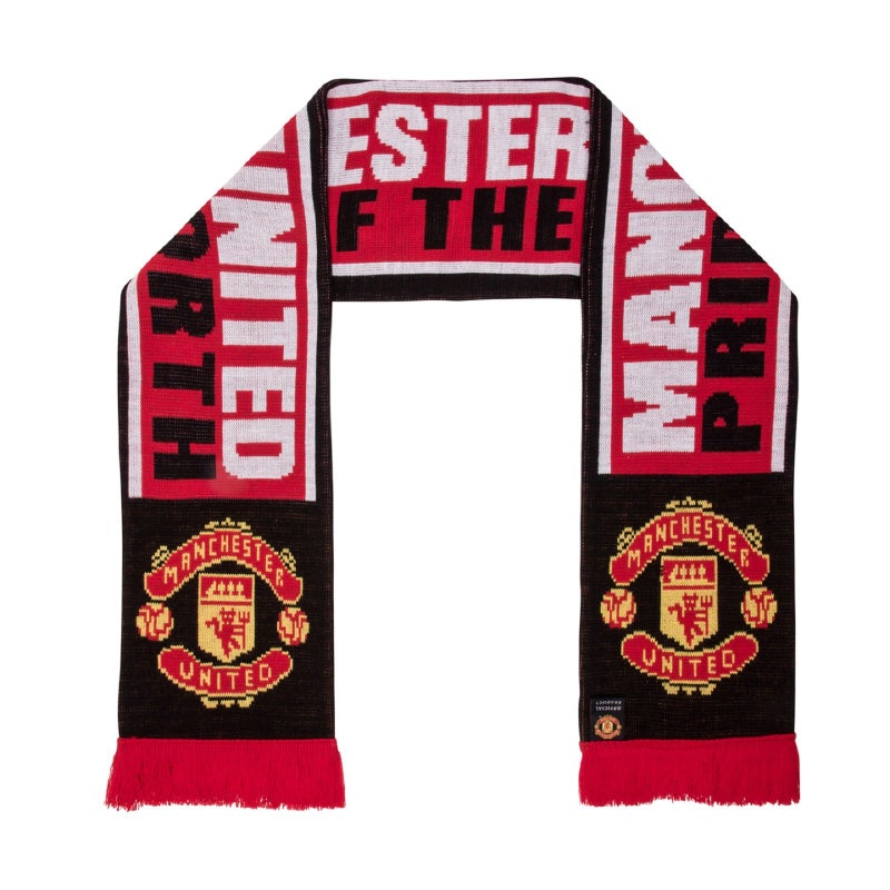 Manchester United FC Authentic EPL "Pride Of The North" Scarf,red,black,white,4.5 ft long - Image 1