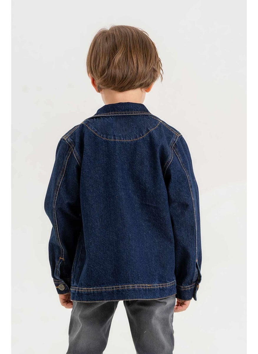 Gold Class Kidswear Zippered Double Pocket Single Chest Pocket Boy Denim Jacket  - Image 5