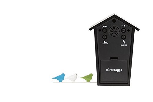 KOOKOO Birdhouse Mini Black Tiny Modern Cuckoo Clock with 12 Natural Bird Songs or Cuckoo Call - Image 3