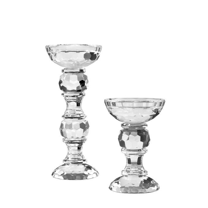 CRYSTAL PILLAR CANDLESTICK HOLDER SET OF 2 CRYSTAL CANDLESTICK HOLDERS PILLAR CANDLE HOLDERS FOR TABLE WEDDING HOUSEWARMING GIFTS DECOR 58 INCHES TALL