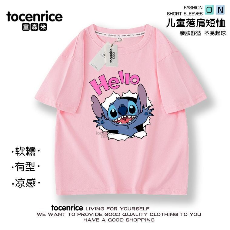 Sticky Short-Sleeved Children'S Clothes Cute Girls Pure Cotton T-Shirt Fashion Printed Top For Kids 012 - Image 4