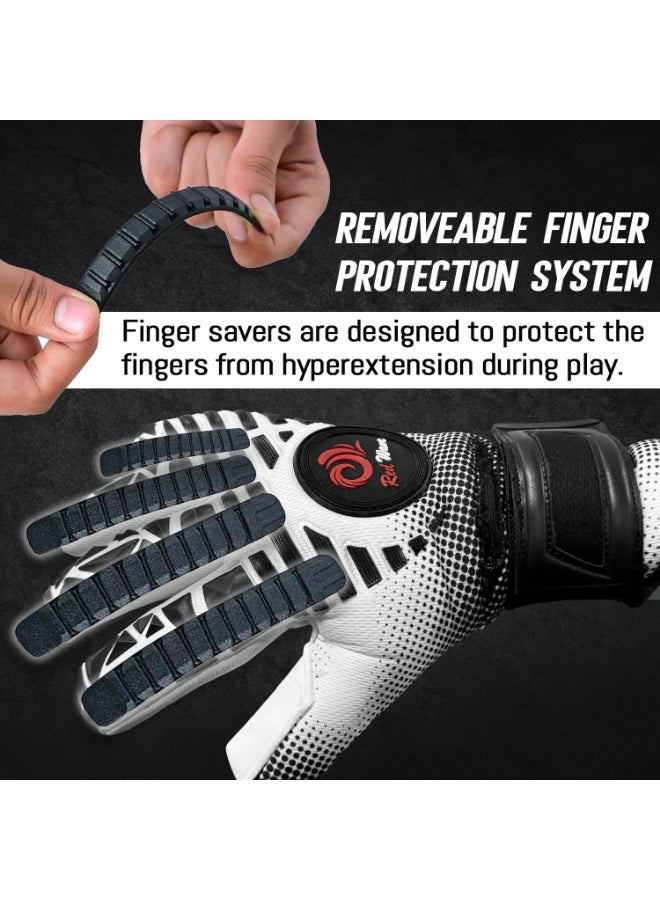 REDWAVE Goalkeeper Gloves with Removable Fingerspine Protection | Negative Cut Football Goalkeeper Gloves | Neoprene Backhand & Strong Grip for Training - Image 2