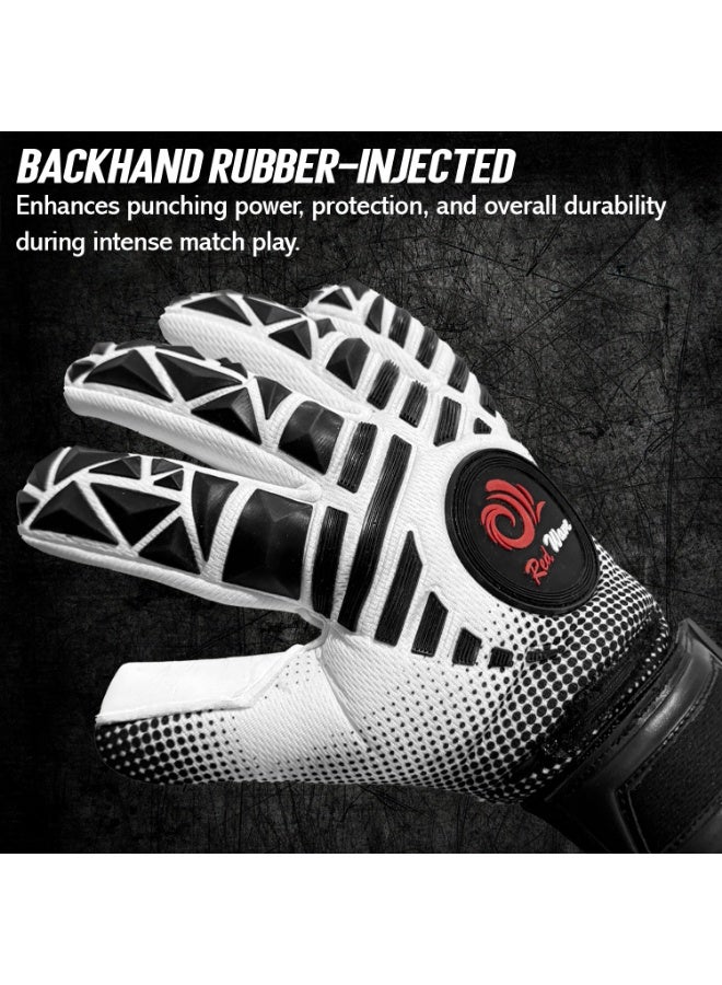 REDWAVE Goalkeeper Gloves with Removable Fingerspine Protection | Negative Cut Football Goalkeeper Gloves | Neoprene Backhand & Strong Grip for Training - Image 4