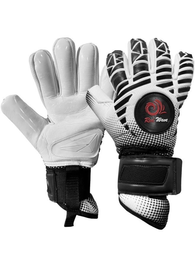REDWAVE Goalkeeper Gloves with Removable Fingerspine Protection | Negative Cut Football Goalkeeper Gloves | Neoprene Backhand & Strong Grip for Training - Image 1