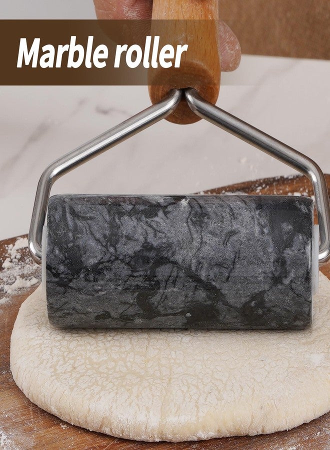xinglinsaiter Small Marble Rolling Pin for Dough-Non-Stick T-shaped Hand Roller for Dough,Compact-Ideal for Home Bakers(Type B Black) - Image 4