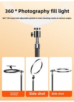 Generic Live Broadcast Bracket Tripod Light Anchor Special Portable Photography Outdoor Mobile Phone Photo Selfie Pan-tilt Shooting-Light Source Color:Desktop Dual-position 20CM Beauty Lamp [weighted Bracket]]  - Image 5