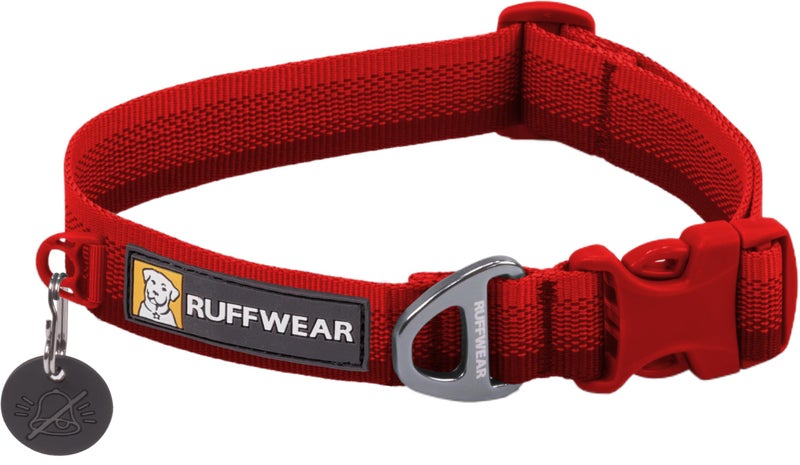 Ruffwear Front Range Dog Collar Adjustable Tubelok Webbing Lightweight Side Release Buckle Aluminum VRing Durable for Everyday Use Red Canyon 1114 - Image 2