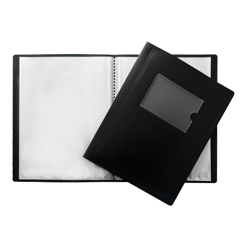 Janrax A5 Black Flexible Cover 10 Pocket Display Book - Image 1
