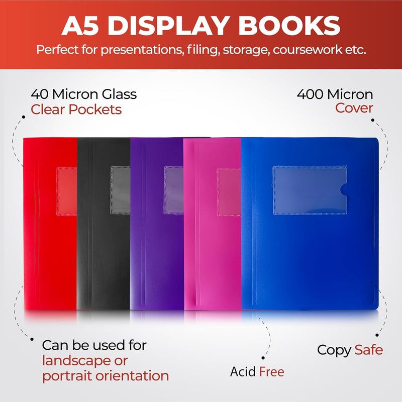 Janrax A5 Black Flexible Cover 10 Pocket Display Book - Image 2