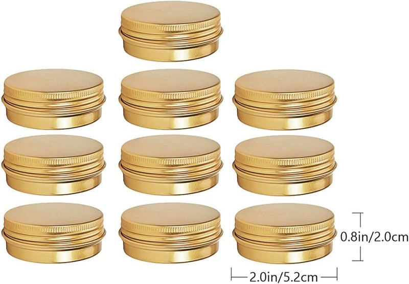 10 Pcs 30ml Golden Aluminium Boxes Screw-thread Cream Jars Refillable Cosmetic Containers for Hair and Skincare Storage - Image 2