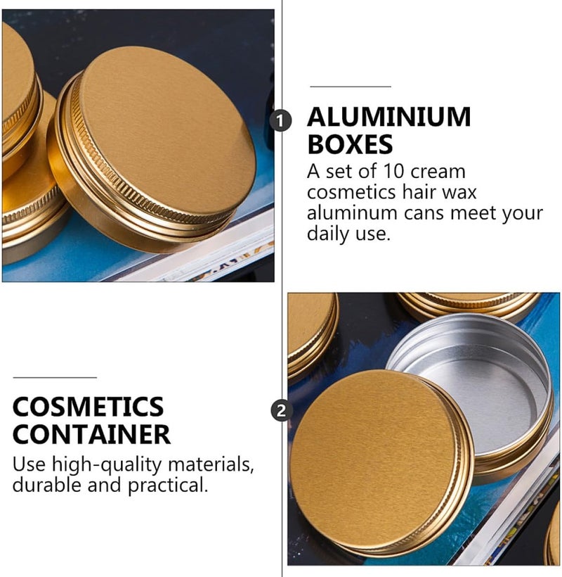 10 Pcs 30ml Golden Aluminium Boxes Screw-thread Cream Jars Refillable Cosmetic Containers for Hair and Skincare Storage - Image 3