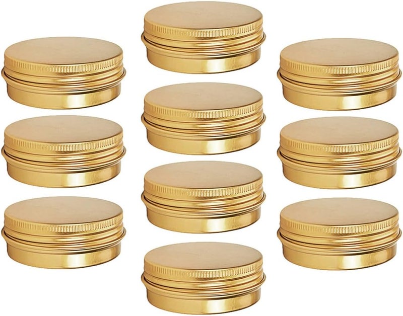 10 Pcs 30ml Golden Aluminium Boxes Screw-thread Cream Jars Refillable Cosmetic Containers for Hair and Skincare Storage - Image 1