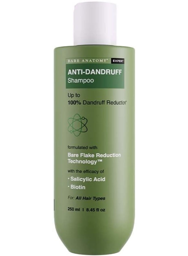 Anti-Dandruff Shampoo | Up To 100% Dandruff Reduction | ZPTO-Free | pH 5.3 | Salicylic Acid, Piroctone Olamine & Biotin | Non-Drying Formula | For Strong, Smooth Hair | Unisex | 250 ml