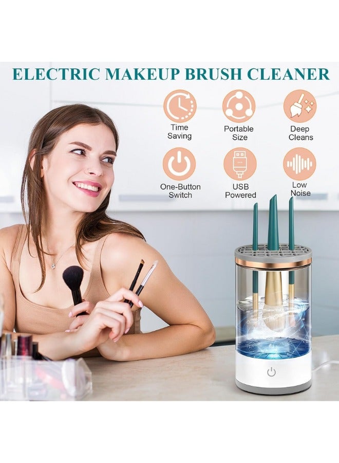 منظف فرش مكياج كهربائي بمنفذ USB مع بساط صغير للتنظيف العميق للفرش ومستحضرات التجميل - Image 2