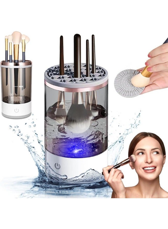 منظف فرش مكياج كهربائي بمنفذ USB مع بساط صغير للتنظيف العميق للفرش ومستحضرات التجميل - Image 1