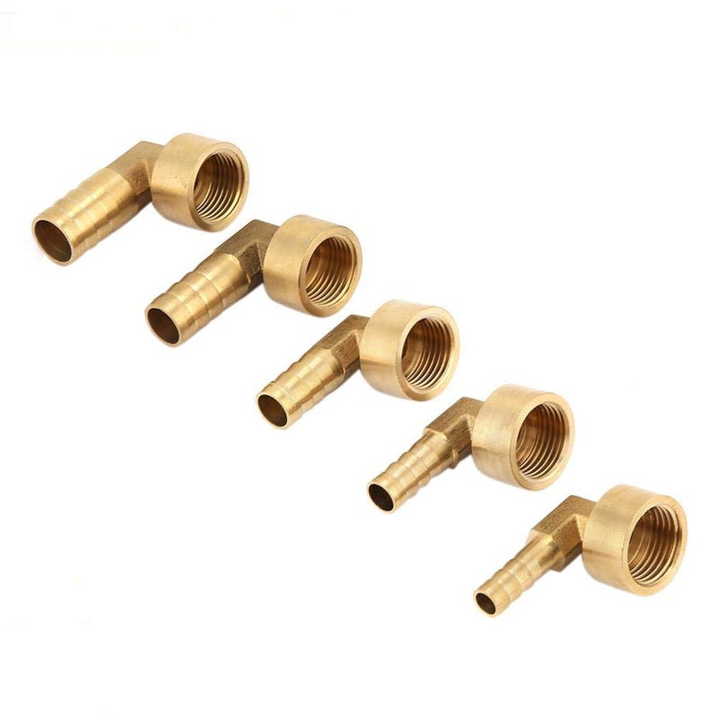 klarako Fitting Elbow, G1/2 Brass Female Thread 90 Degree Hose Barb Coupling Connector Joint Adapter Fitting for Water Hose(4#10) - Image 4