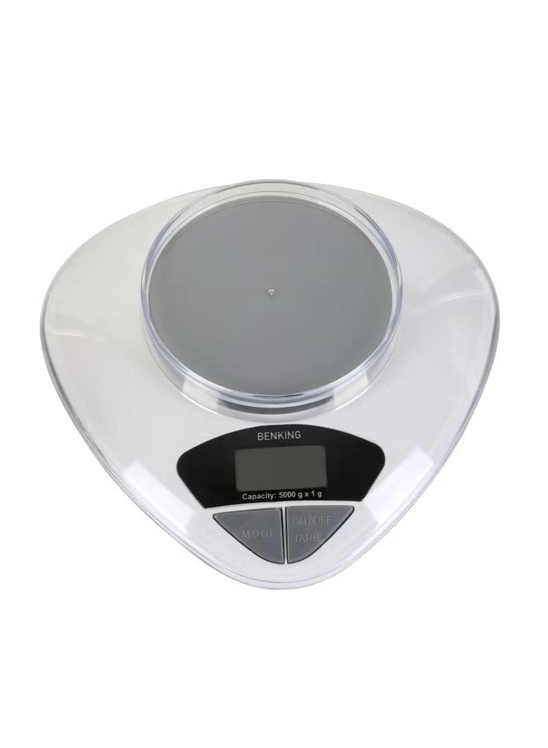 بينكينج ميزان مطبخ رقمي مع وعاء واحد من البلاستيك ميزان وزن ميكانيكي يصل وزنه إلى 5 كجم (أبيض) - Image 1
